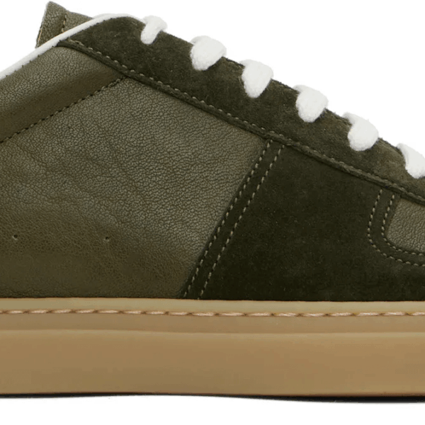 Common Projects BBall Suede-Trimmed Leather Sneakers